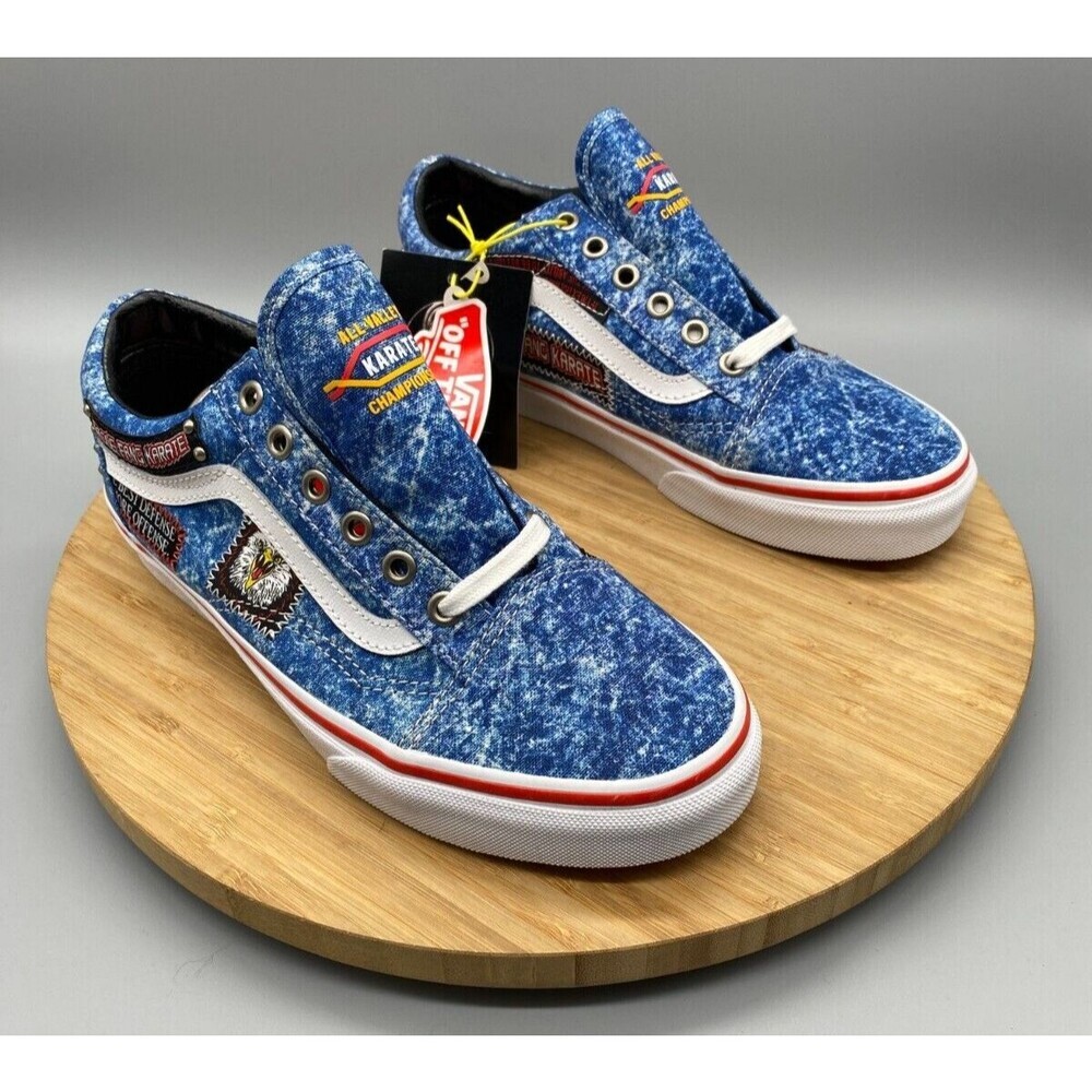 Vans Cobra Karate Shoes Blue 90s Canvas Denim Skate Sneakers Mens 7 Womens 8.5 - Picture 2 of 15